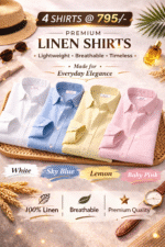 Combo Set 5 Linen Shirts Combo Pack (4 Shirts)